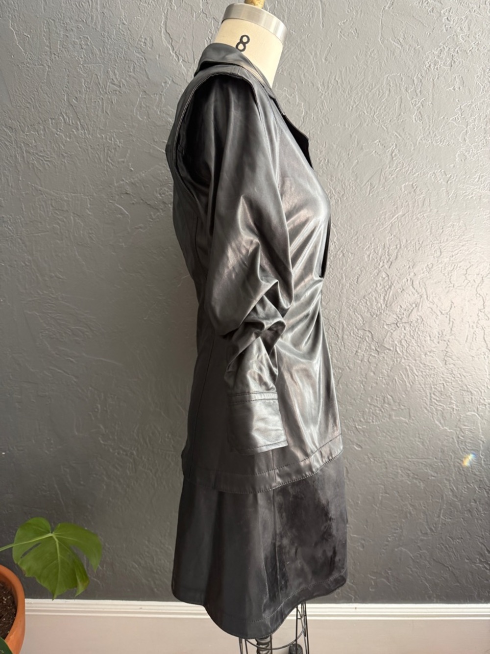 Derek Lam 10 Crosby Faux Leather Shirt Dress / Jacket – Black – Size 4 - Picture 2 of 4